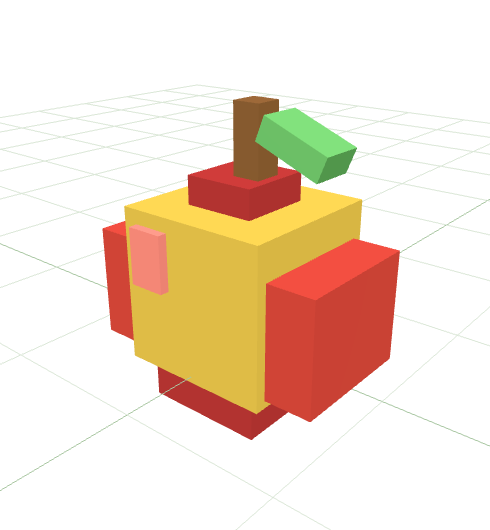 Red Cube Apple Three.js preview