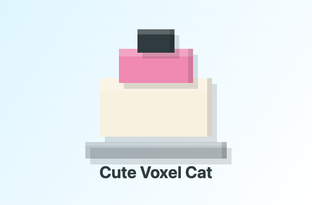 Cute Voxel Cat Three.js preview
