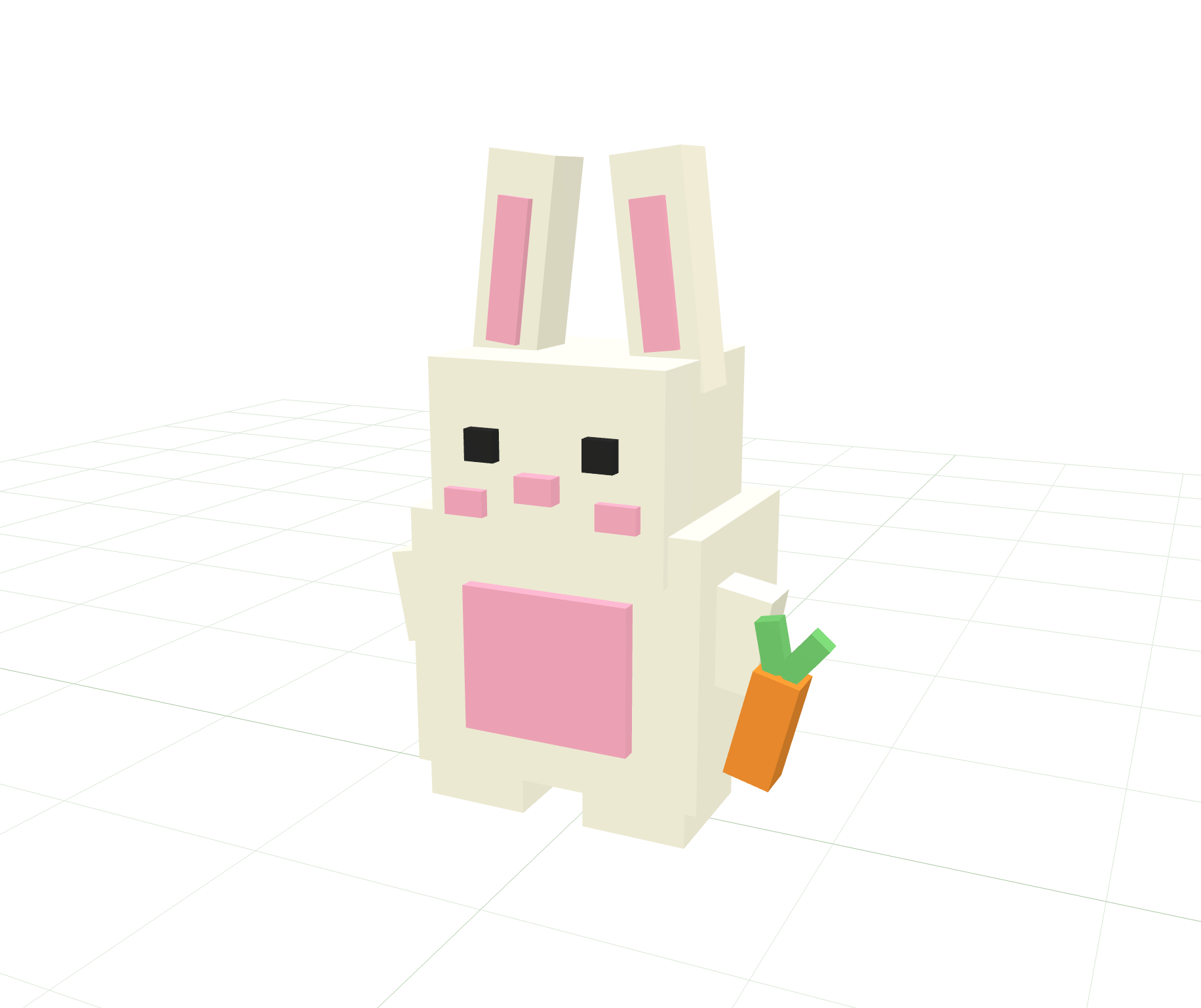 Cute Voxel Rabbit Three.js preview